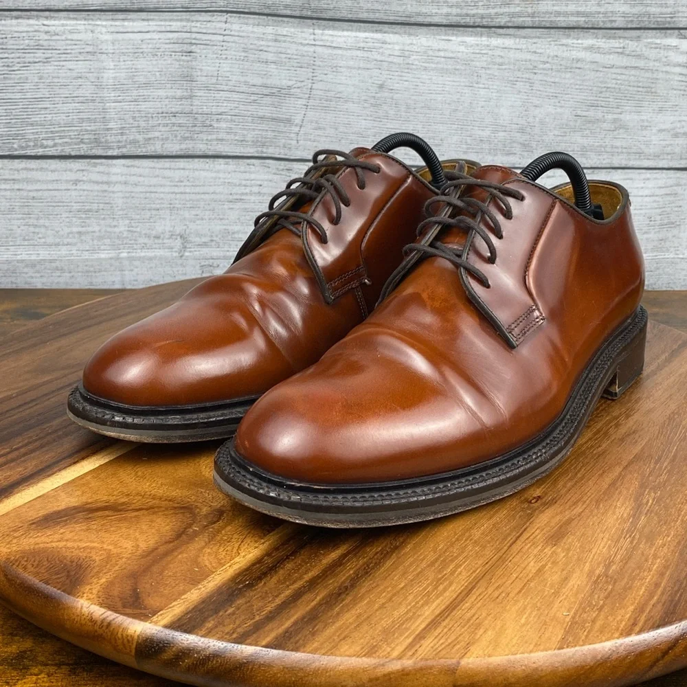 Shoepassion The Berlin Shoe Brand Brown Polished Leather Derby 5551 Men Size 10